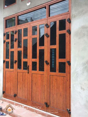 Mẫu cửa gỗ kính 4 cánh hiện đại 6