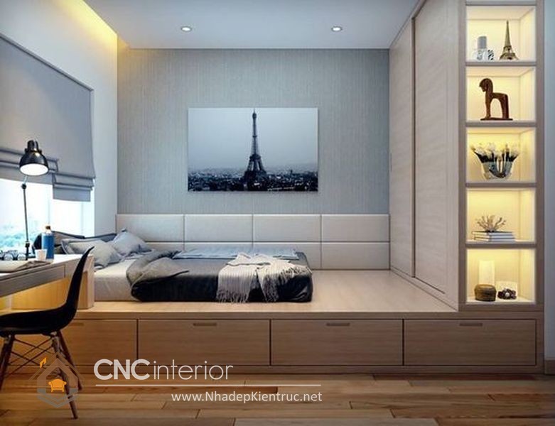 Thiết kế nội thất phòng ngủ 12m2 đẹp đơn giản tinh tế